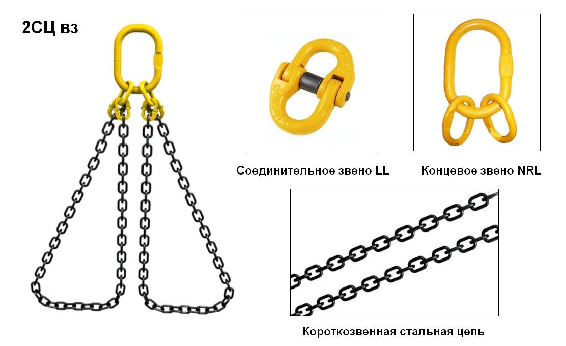 Строп цепной 2 СЦ вз грузоподъемностью 26,5 т, длина 5 м - фото