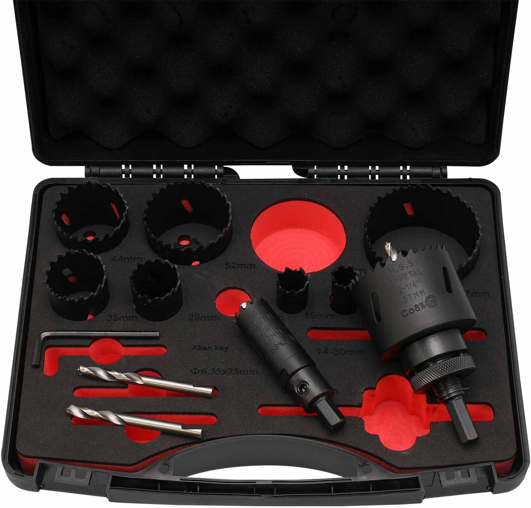 Набор коронок 16-67 мм HSSE-Co8 Master-Tool 1014301010011, биметаллические, 14 предметов - фото