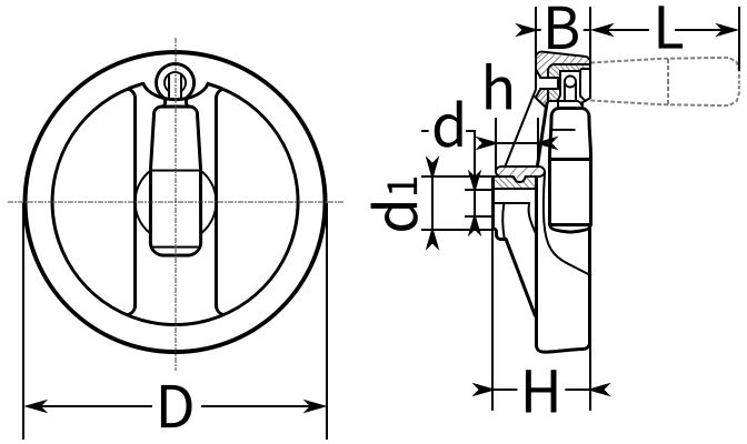 Ручка-маховик для станка D=125 U54 - фото