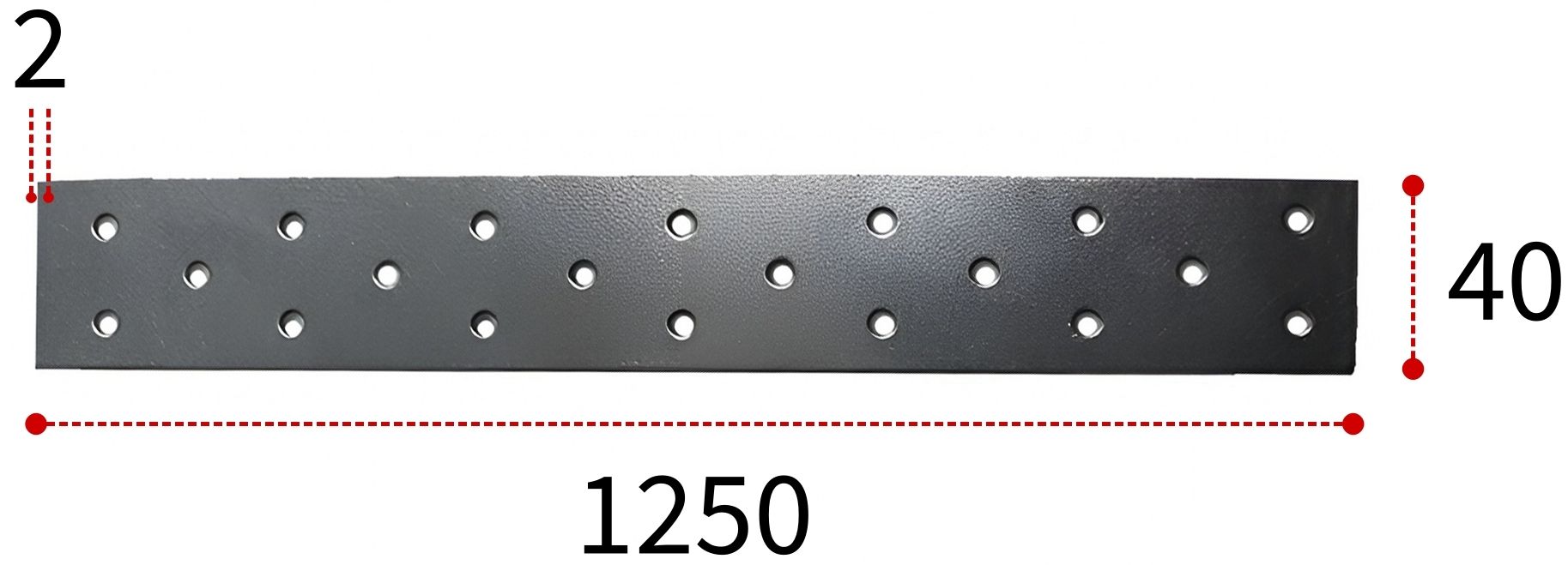 Соединительная пластина ПТ 1250х40х2 мм, горячий цинк - фото