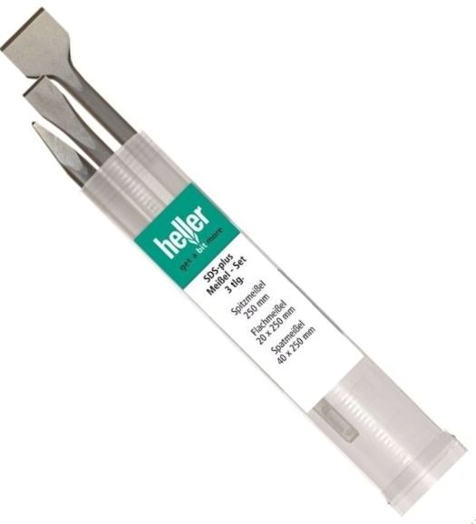 Набор долот: пикообразное, плоское, лопаточное SDS-plus Heller 23772, 3 предмета - фото