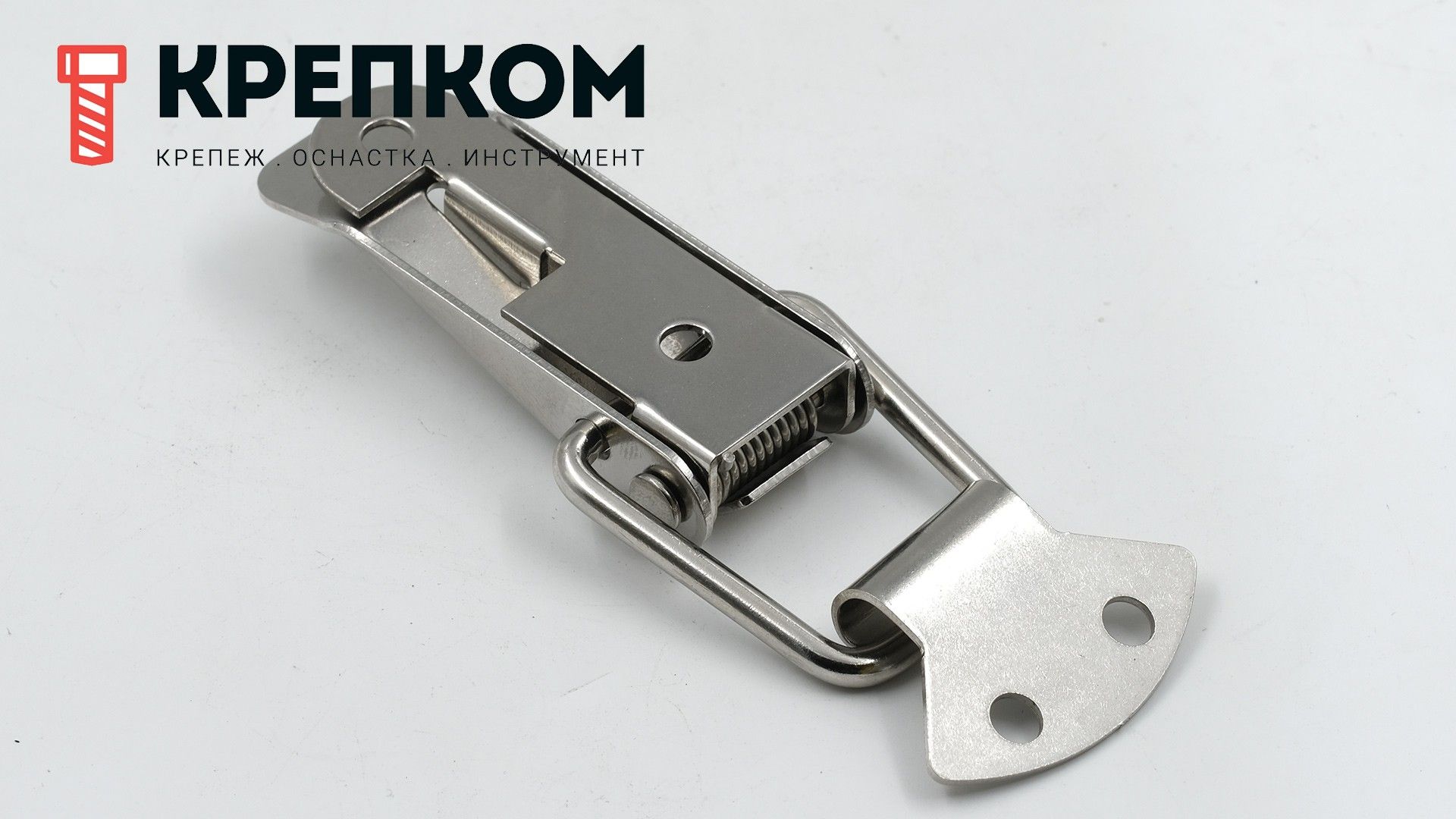 Замок-защелка с ушком L=90 004, нержавеющая сталь А2 - фото