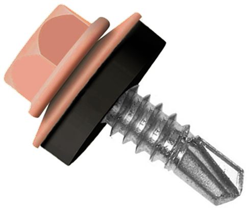 Саморез кровельный со сверлом 4,8х38 RAL 2008 - фото