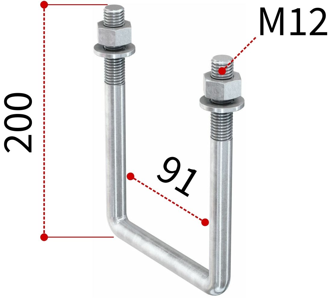 П-образная скоба для кронштейнов Fischer FMFS UB 160 547852, горячеоцинкованная сталь - фото