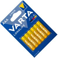 Батарейки щелочные AAA Varta Longlife 4103101416, 6 шт в блистере