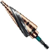 Сверло ступенчатое 6-30 мм, хвостовик HEX 1/4" M35 Cobalt Kraftool 29691-6-30-13, 13 ступеней