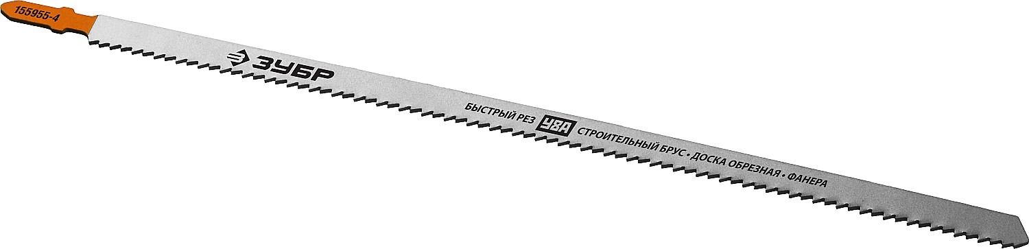 Полотна по дереву и брусу T225B для электролобзика, T-хвостовик 225 мм / 3 мм, ЗУБР 155955-4, У8А сталь, 2 шт - фото