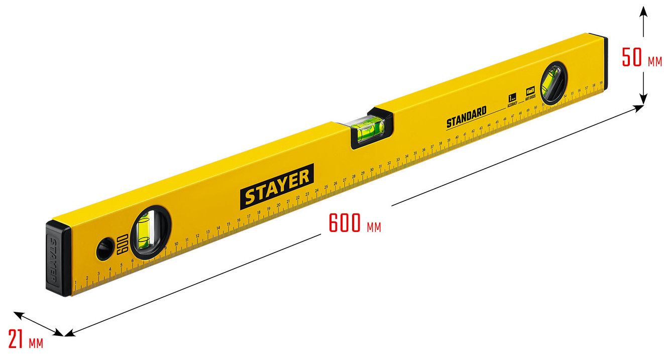 Уровень строительный с линейкой Stayer Standard Master - фото