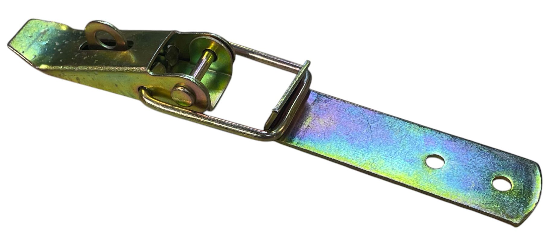 Изображение товара Желтоцинкованный замок-защелка лягушка с ушком 94 мм, 50 шт