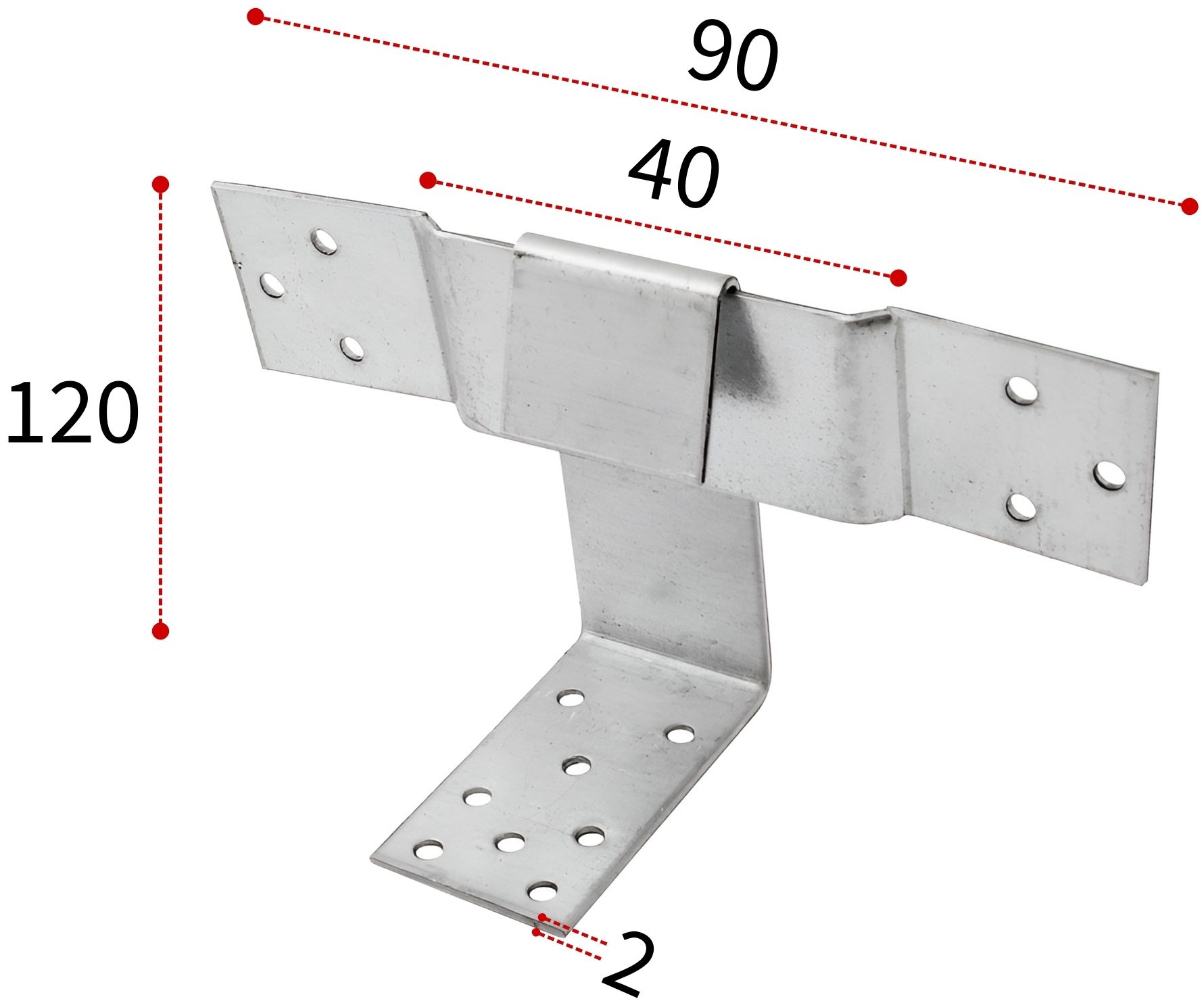 Скользящая опора СПК 120х90х40, оцинкованная сталь - фото