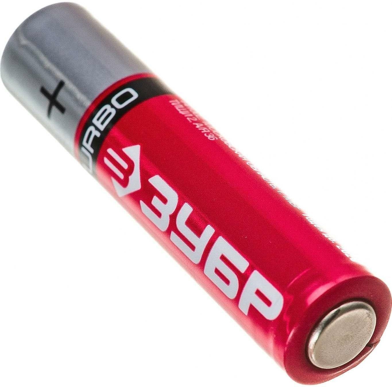 Батарейка пальчиковая щелочная тип AA 1,5 В ЗУБР Turbo 59213-2C, 2 шт - фото