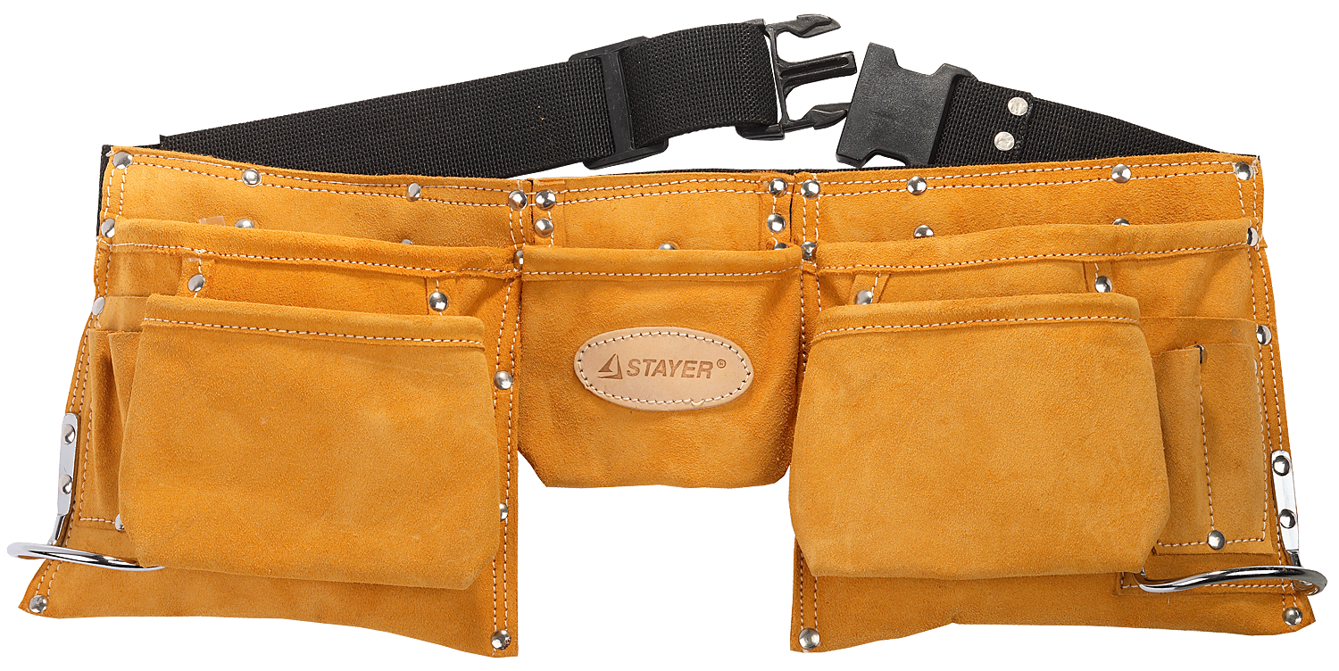 Пояс для инструментов 2 скобы 11 карманов Stayer 38520 - фото