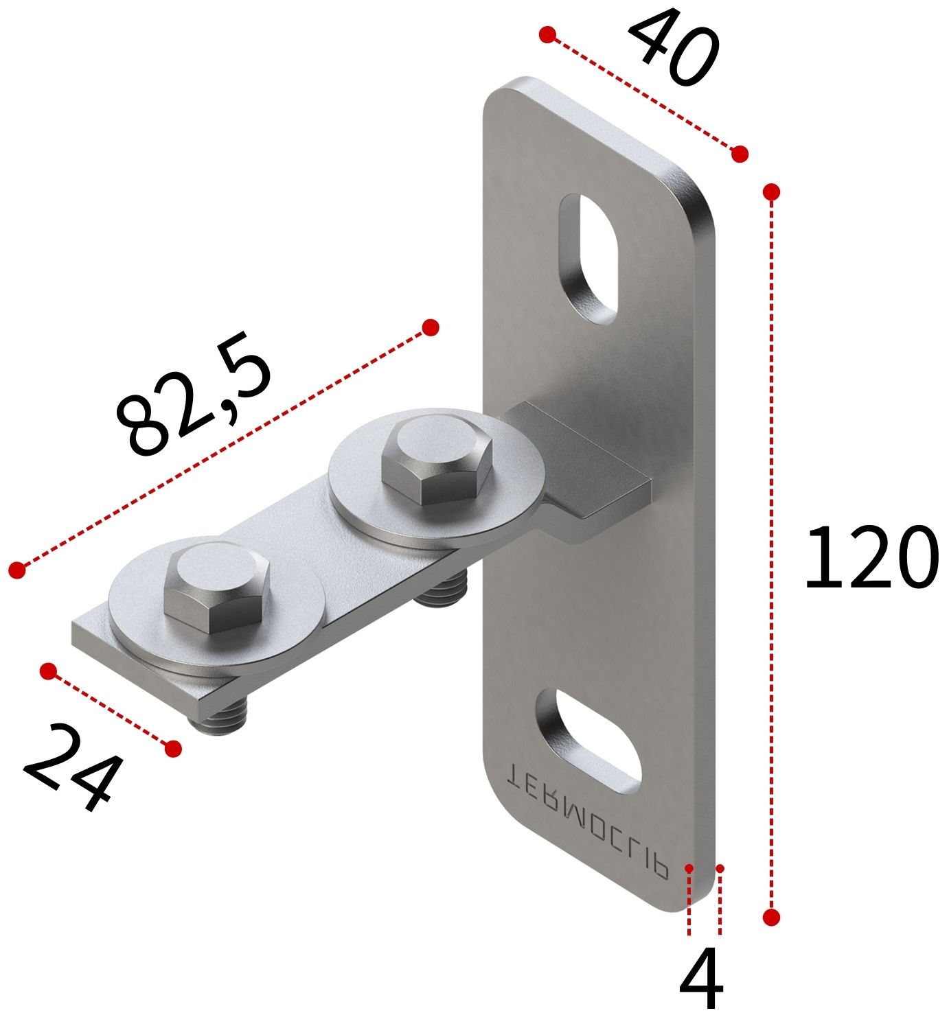 Фланец торцевой поперечный 28 4F2 М8 TERMOCLIP - фото