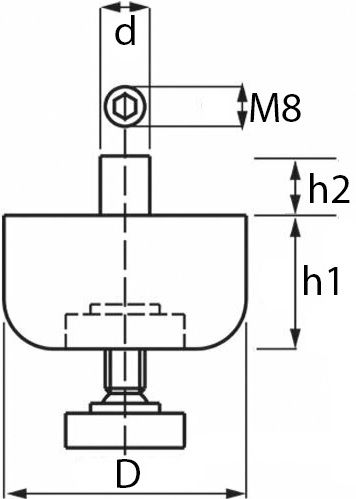 Опора регулируемая для мебели "Американка" чёрная AMR27, 4 шт - фото