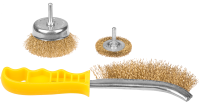 Набор щеток-крацовок витая латунированная проволока для дрели Professional Stayer 35151-H3, 3 шт