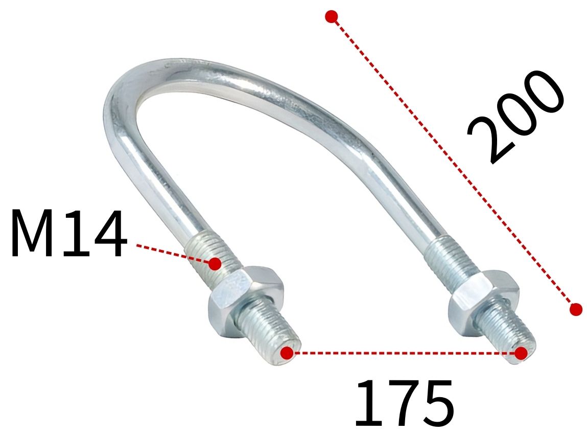 Монтажная скоба с метрической резьбой 150-159 Fischer ETR 024434, оцинкованная сталь - фото