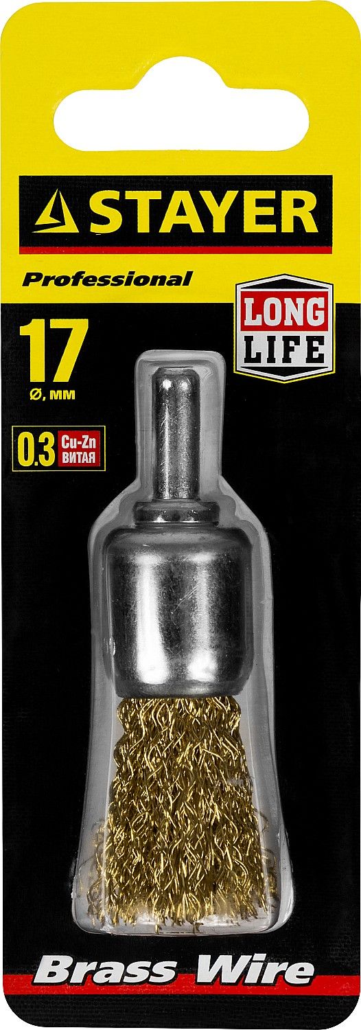 Щетка кистевая витая латунированная для дрели Professional Stayer - фото