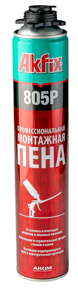 Профессиональная монтажная пена под пистолет Akfix 805P FA001, 850 гр - фото