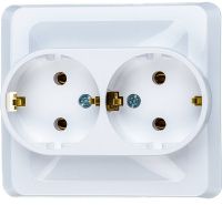 Розетка белая 2-м СП 16А IP20 250В с заземлением Этюд Systeme Electric PC16-007B