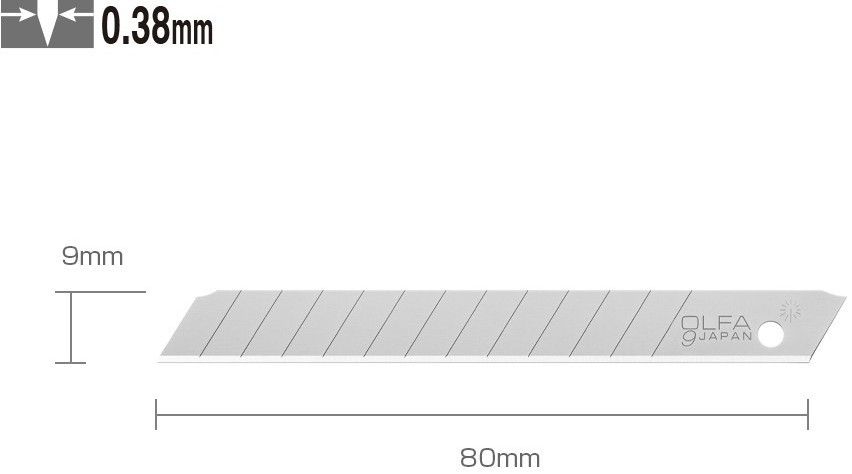Сегментированное лезвие 9 мм OLFA OL-AB-10B, 10 шт - фото