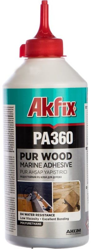 Клей полиуретановый для дерева 560 гр водостойкий Д4 PA360, Akfix GA365, прозрачный - фото