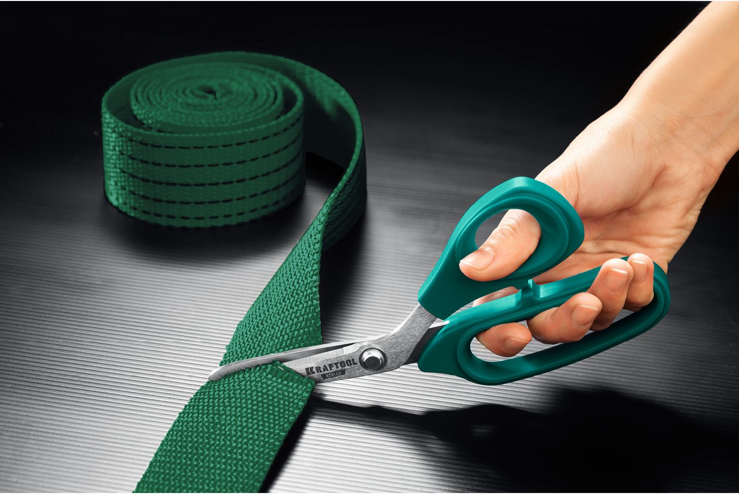 Ножницы технические 205 мм по кевлару и стекловолокну Kevlar Kraftool 23207 - фото