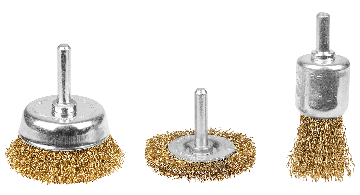 Набор щеток-крацовок витая латунированная проволока для дрели Professional Stayer 35152-H3, 3 шт - фото