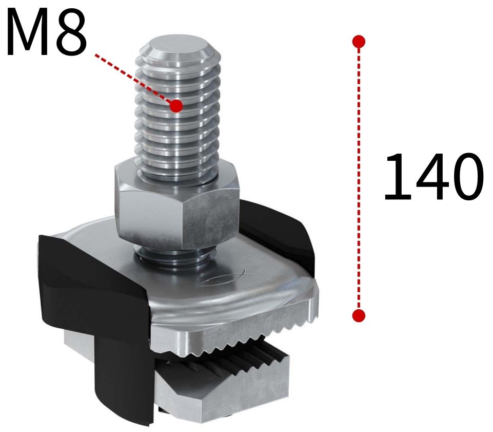 Болт Т-образный для монтажной системы FLS Fischer FHS Clix М8х140 545834, оцинкованная сталь - фото