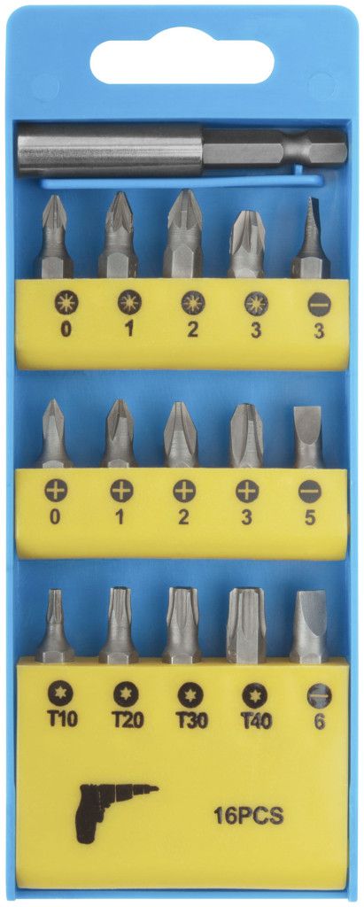 Набор бит FIT 57632, сталь Cr-V, 15 шт - фото