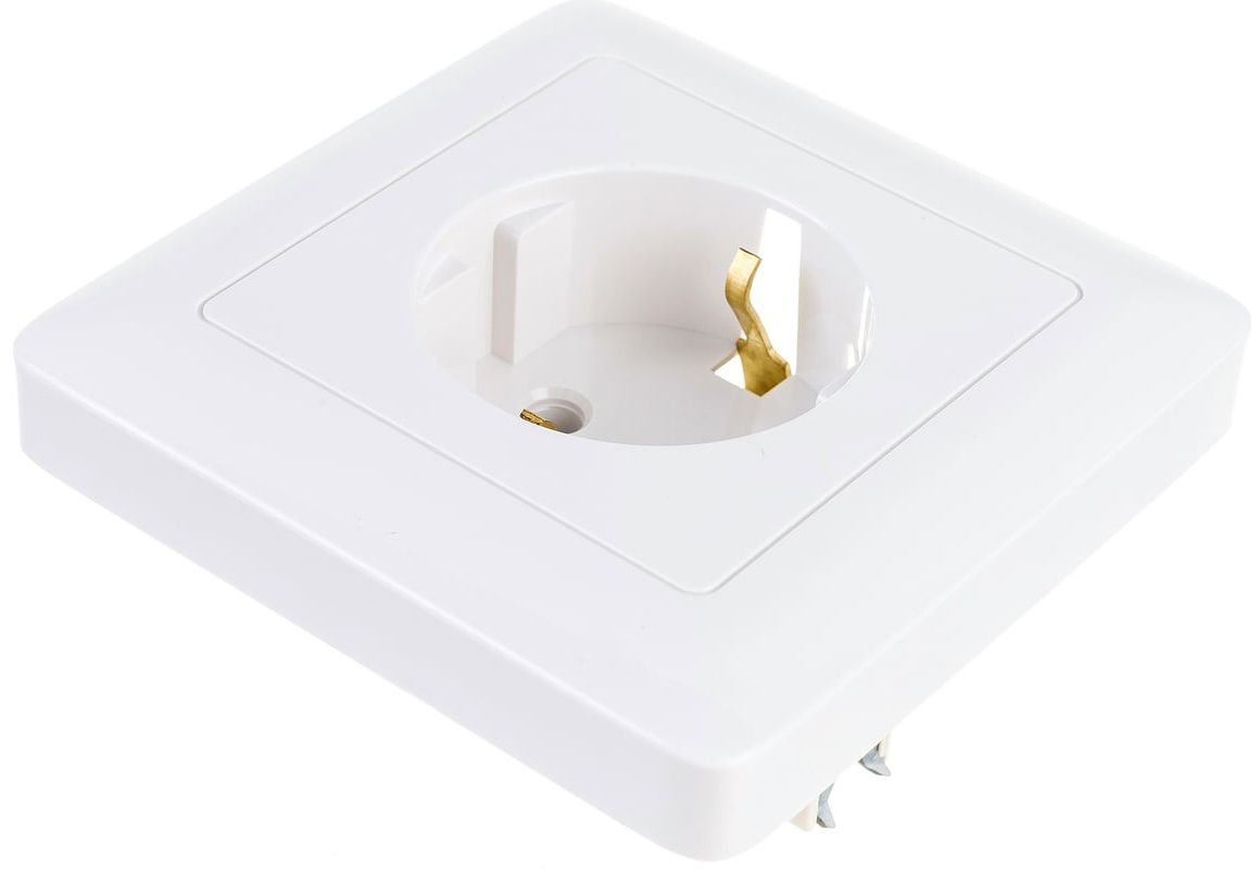 Розетка белая 1-м. СП 16А IP20 250В с заземлением Хит Systeme Electric RS16-134-B - фото