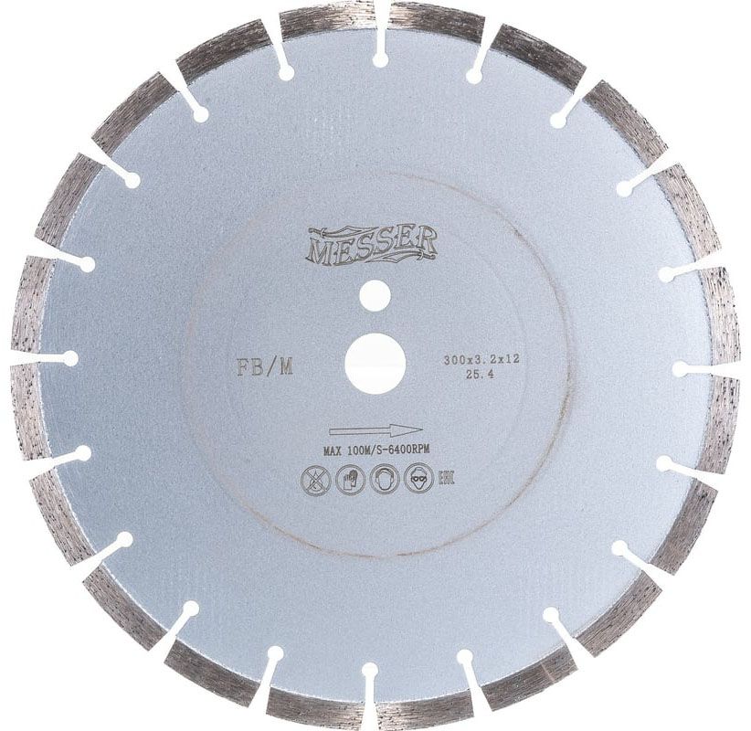 Диск алмазный сегментный FB/M по железобетону, Messer - фото