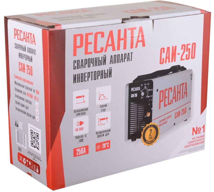 Сварочный аппарат инверторный САИ-250 65/6 Ресанта  - фото