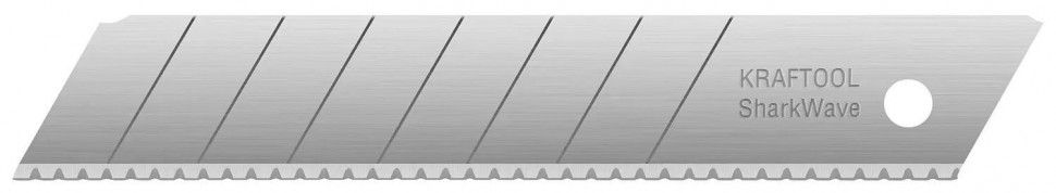 Лезвие сегментированное серрейторное 18 мм Shark Wave Kraftool 09604-18-S5, 5 шт - фото