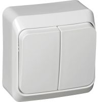 Выключатель двухклавишный ОП Этюд Systeme Electric ВА10-002В