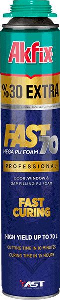 Пена монтажная профессиональная быстросохнущая FAST70 Akfix, 1000 гр - фото