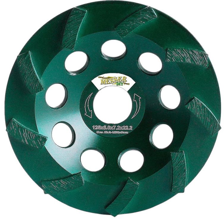 Чашка шлифовальная турбо алмазная 125 мм по бетону и граниту Messer 06.125.003 - фото