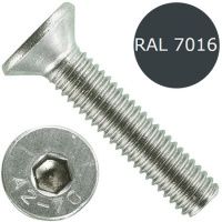 Винт с потайной головкой и внутренним шестигранником М8х20 DIN 7991 (ISO 10642), нержавеющая сталь А2, RAL 7016