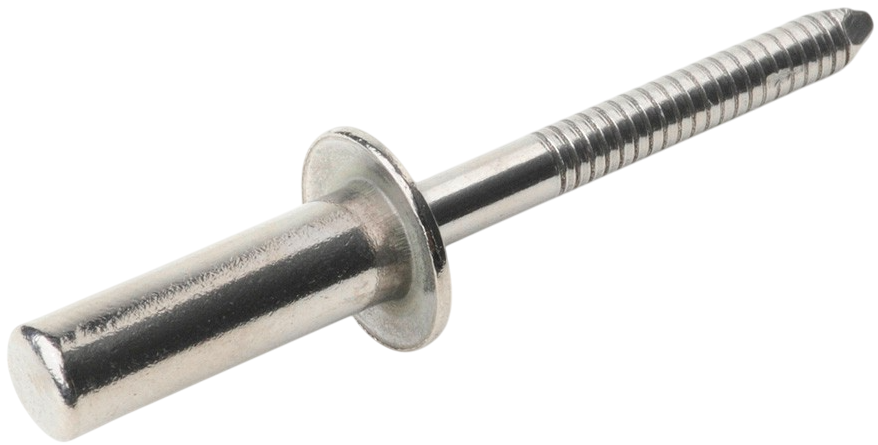 Заклепка вытяжная закрытая со стандартным бортиком, нержавеющая сталь А2 / нержавеющая сталь А2 - фото