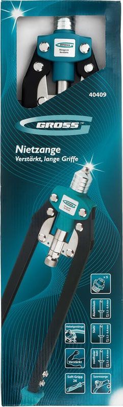 Заклепочник вытяжной двуручный 3.2-6.4 мм усиленный, Gross 40409 - фото
