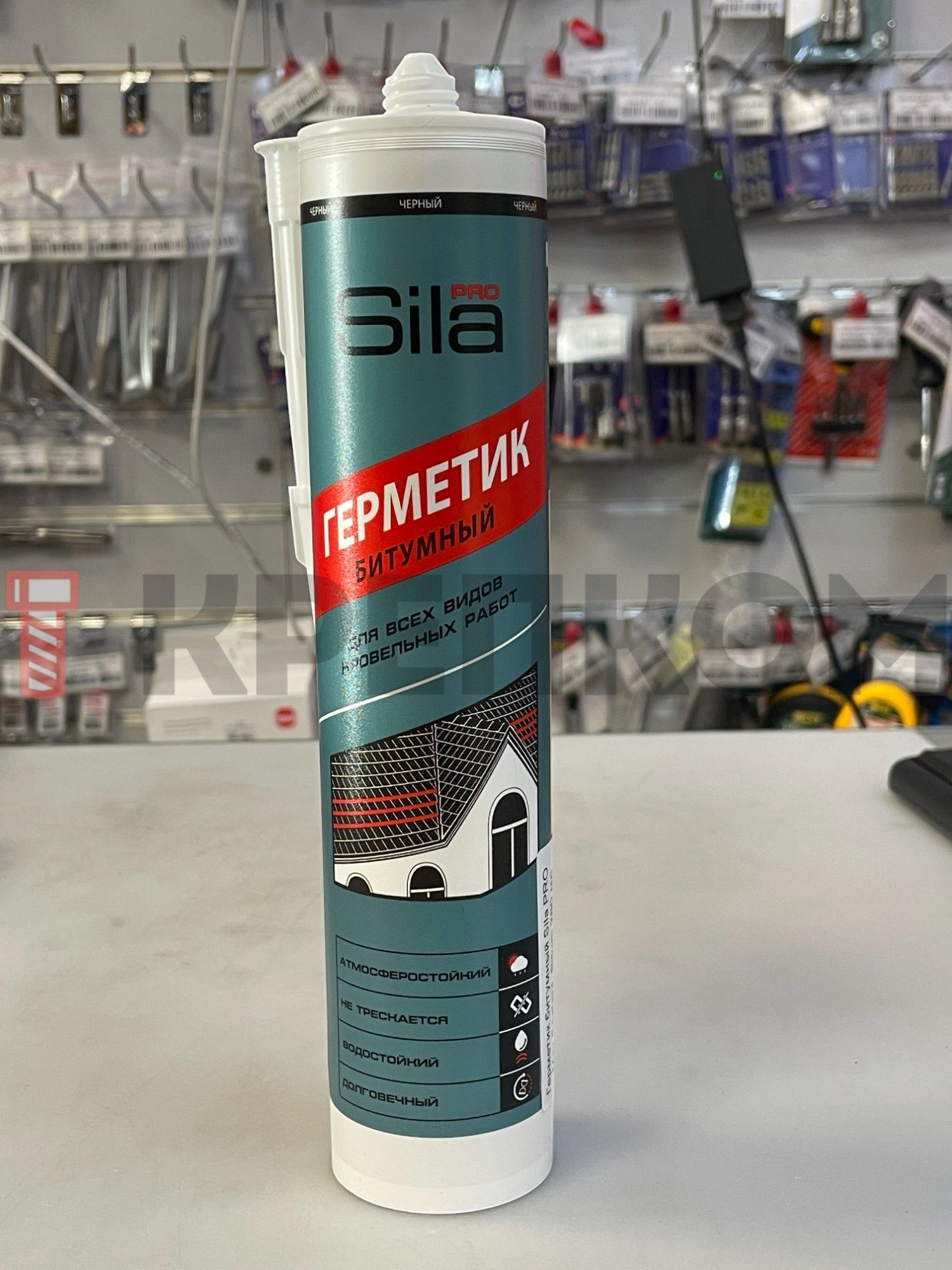 Герметик битумный для крыши Max Sealant Bitum Sila Pro чёрный, 280 мл - фото