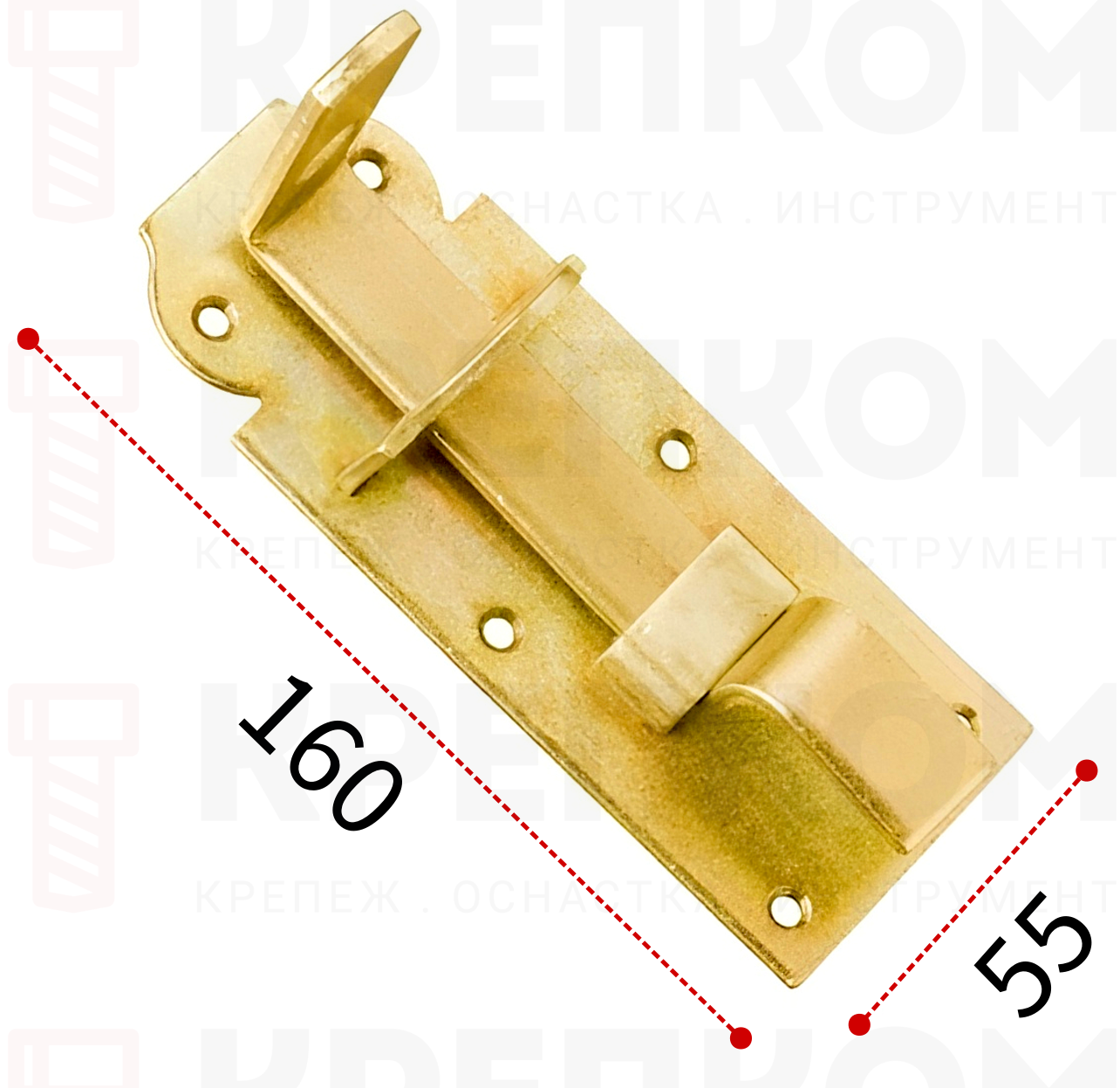 Задвижка с гнутым ригелем 160 мм Domax WZW160 (8545) - фото