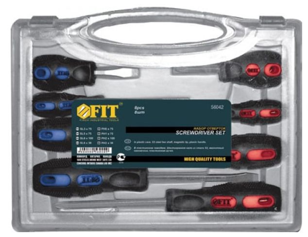 Отвертки для точных работ 120 мм PH/SL FIT 56140, 6 шт - фото