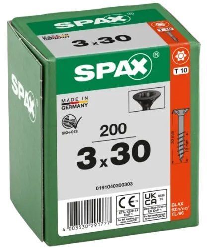 Саморез универсальный с потайной головкой и неполной резьбой, шлиц T-Star SPAX, покрытие BLAX - фото
