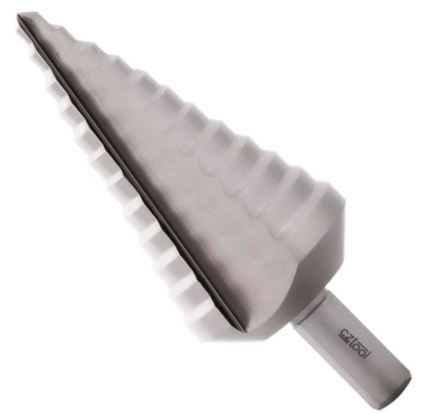 Сверло ступенчатое прямая канавка 100 мм 12 ступеней 6-35,7 мм ц/х 10 мм HSSE-Co5 Bucovice 697030 - фото