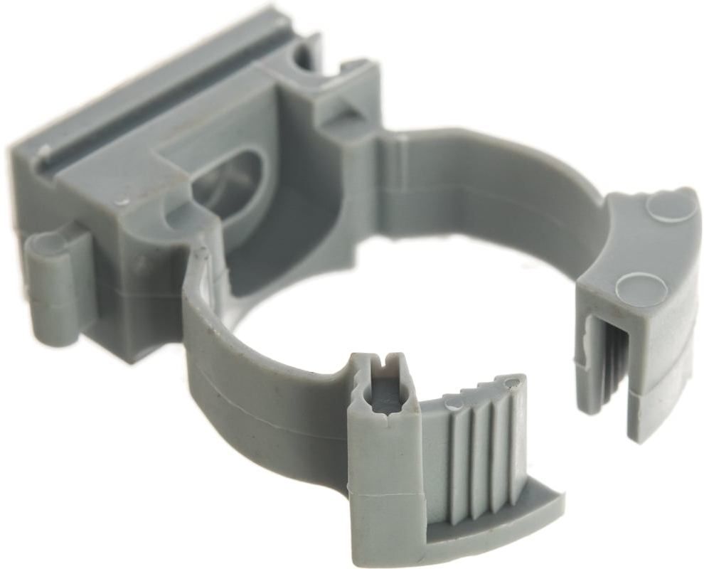 Клипса для труб одинарная с замком Росдюбель, нейлон - фото