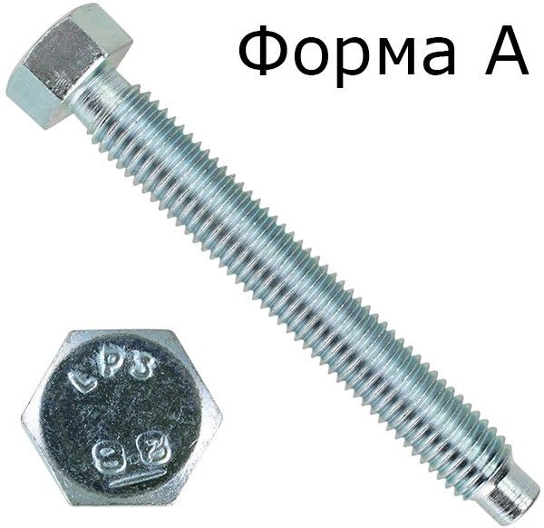 Болт установочный М16х100 DIN 561 форма A, класс прочности 8.8, оцинкованная сталь - фото
