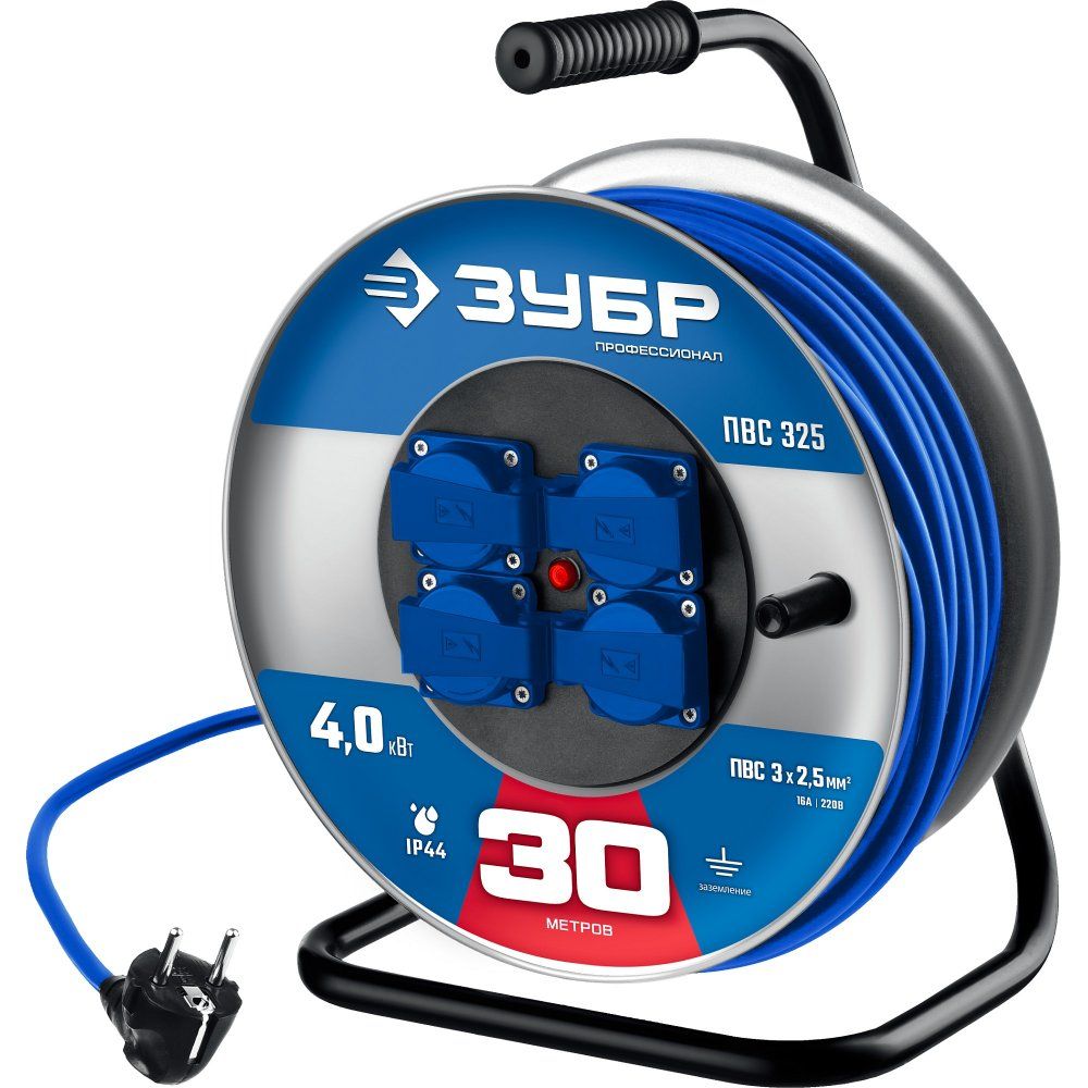 Удлинитель силовой на катушке ПВС-325 Профессионал ЗУБР - фото