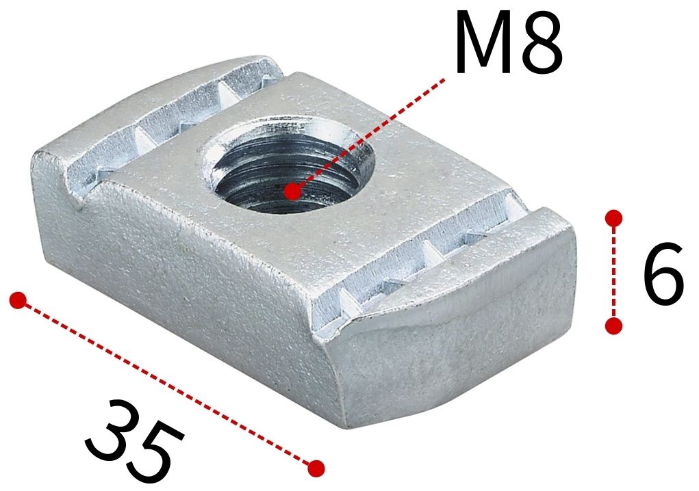Гайка канальная для профиля FUS Fischer FCN M8 077407, оцинкованная сталь - фото