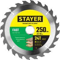 Диск пильный по дереву Fast 250x32/30 мм, 24Т, Stayer 3680-250-32-24_z01