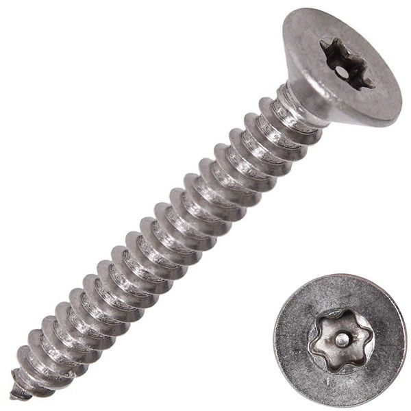 Саморез с потайной головкой TORX-Pin 5,5х63 DIN 7982 (ISO 14586), нержавеющая сталь А2, 100 шт - фото